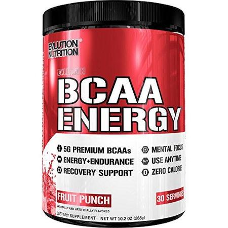 Evlution Nutrition BCAA Energy Powder, Fruit Punch, 30