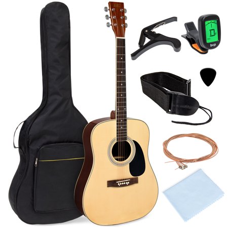 Best Choice Products 41in Full Size All-Wood Acoustic Guitar Starter Kit w/ Foam Padded Gig Bag, E-Tuner, Pick, (Best Guitar Effects Processor)