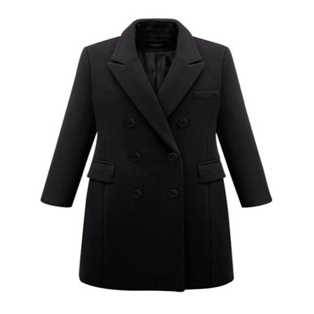 Winter Womens Plus Size Wool Lapel Long Coat Trench Parka Jacket Overcoat (North Face Women's Arctic Parka Best Price)