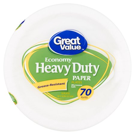 - Great Value Economy Heavy Duty Paper Plates, 70 count