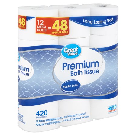 Great Value Premium Bath Tissue, 12 count - Walmart.com