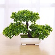 Bonsai Trees Bonsai Tree In Square Pot Artificial Plant Decoration For Office Home 18cm 7in