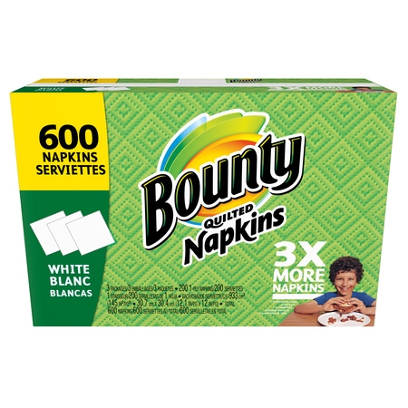 Bounty Paper Napkins, White, 600 Count
