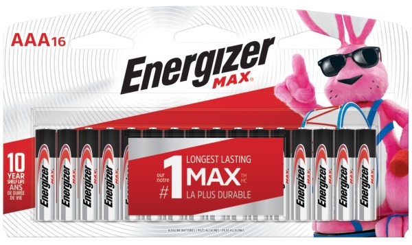 - Energizer MAX Alkaline, AAA Batteries, 16 Pack