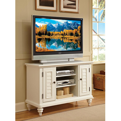 Home Styles Bermuda Brushed White Flat Panel TV Stand, for TV's up to 47''