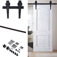6 FT Black Door Hardware Carbon Steel Sliding Barn Track Rail Kit Wall Mount