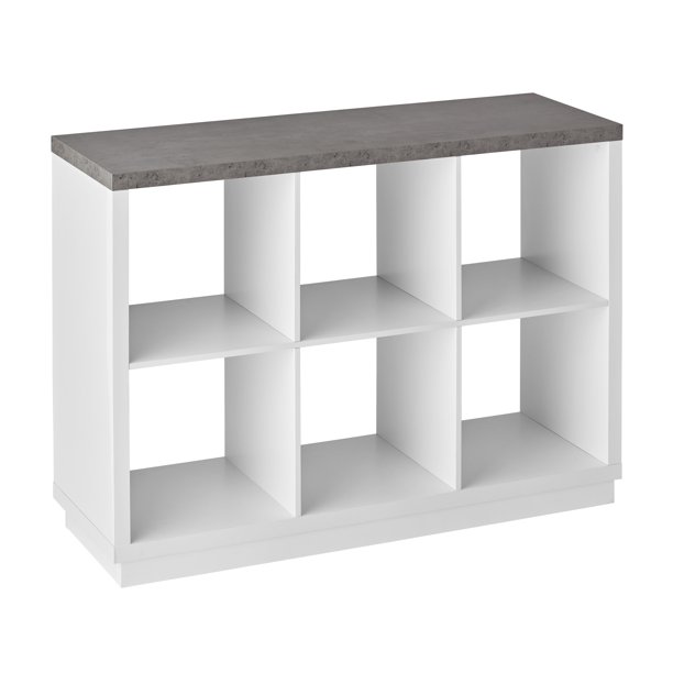 Build Your Own Furniture 6-Cube Organizer with Faux Concrete Top