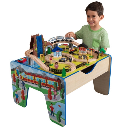 KidKraft Rapid Waterfall Train Set & Table with 48 accessories (Best Small Train Table)