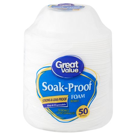 Celebrity Foam Bowls - Great Value Soak-Proof Foam Bowls, 50 count