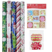 jam paper gift wrapping bundle playful christmas 5 rolls of wrapping paper 125 - fortnite gift wrapping paper