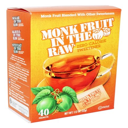 Monk Fruit In The Raw Zero Calorie Sweetener, 40 Pack - Walmart.com