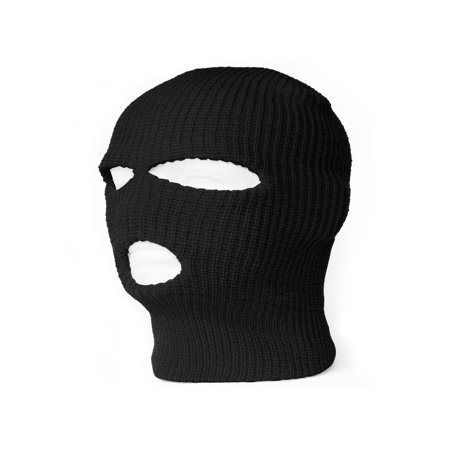3 Hole Winter Ski Mask- Black - Walmart.com