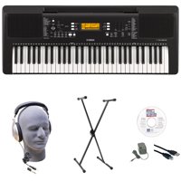 Yamaha PSR-E363 EPS 61-Key Premium Lighted Keyboard Pack with Stand, Headphones, Power Supply, USB Cable & eMedia Instructional Software