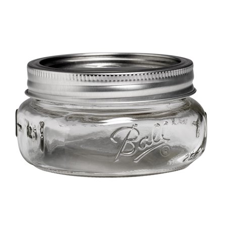 Ball Collection Elite Glass Mason Jar with Lid and Band, Wide Mouth, 8 Ounces, 4 Count