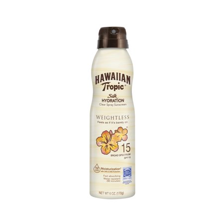 Hawaiian Tropic Silk Hydration Weightless Sunscreen C-Spray SPF 15, 6
