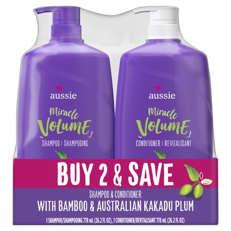 For Fine Hair - Aussie Paraben-Free Miracle Volume Shampoo and Conditioner Bundle