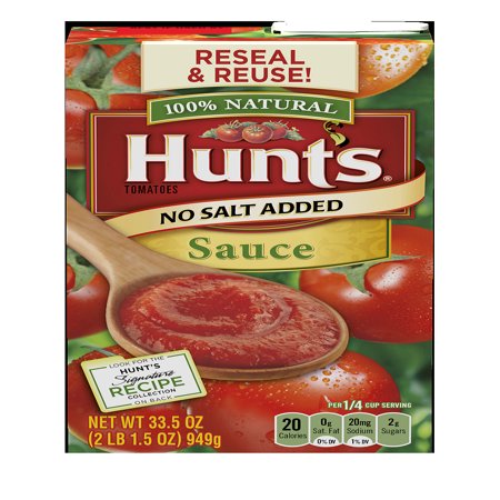 Hunt's Tomato Sauce No Salt Added, 33.5 oz - Walmart.com