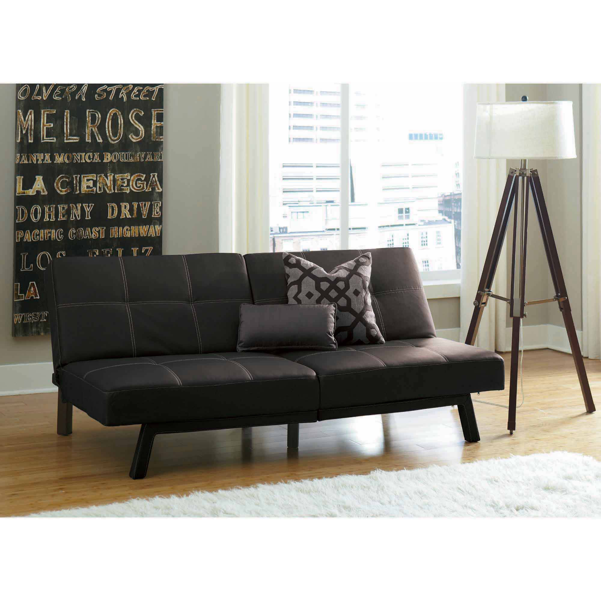 Delaney Split-Back Futon Sofa Bed, Multiple Colors