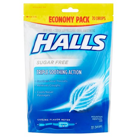 Halls Cough Drops, Mountain Menthol, 70 Ct (Best Thing To Cure A Cough)