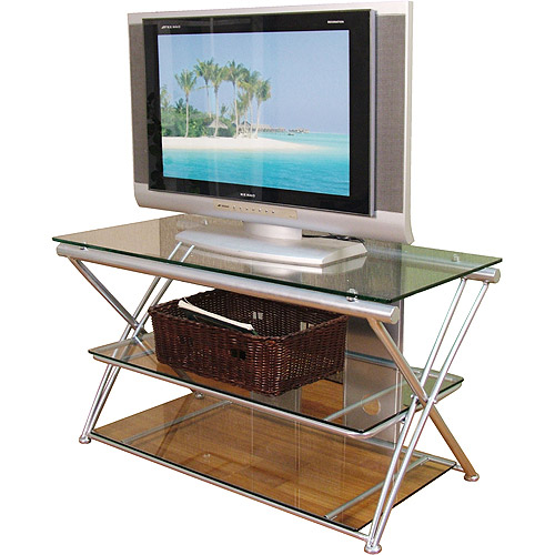 Silver and Glass TV Stand, for TVs up to 42''