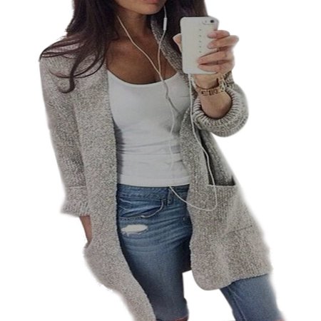 Faux Fur Trim Sweater Cardigan - Women Casual Long Sleeve Cardigan Knit Knitwear Sweater Coat Thick Outwear Tops