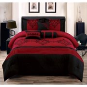 Red Comforter Set Heba Queen Size 7 Piece Cotton Touch Comforter Set Red Black Bed In A