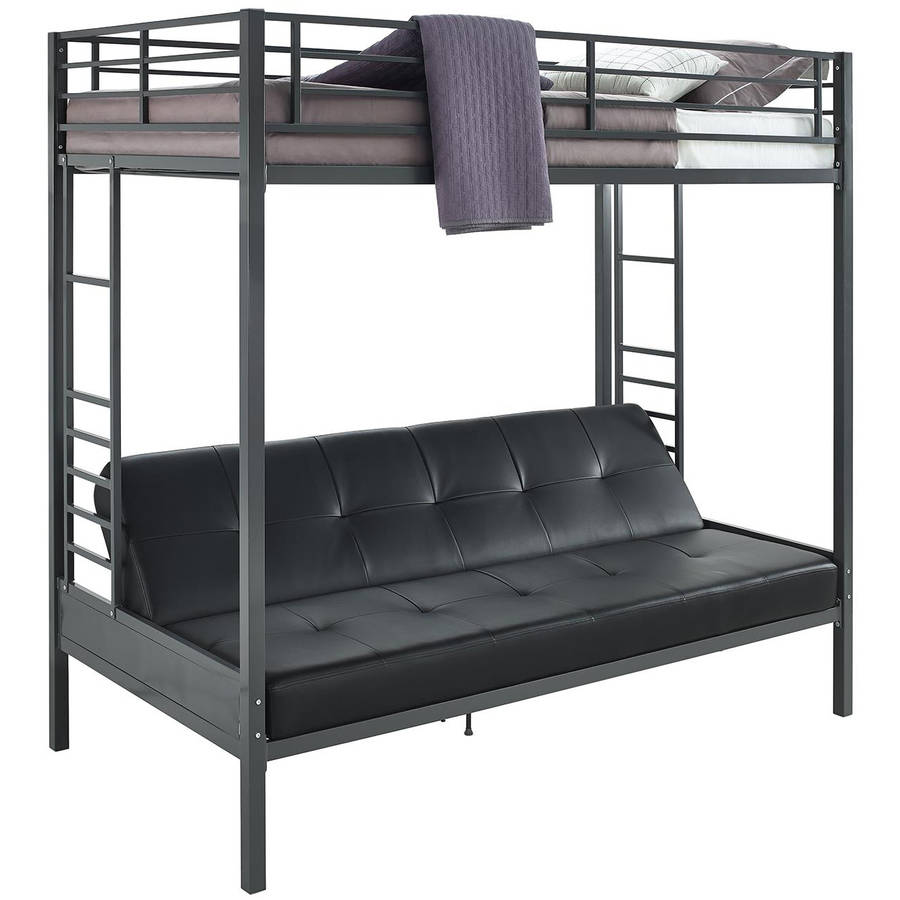 Jasper Twin Futon Bunk, Gunmetal Gray