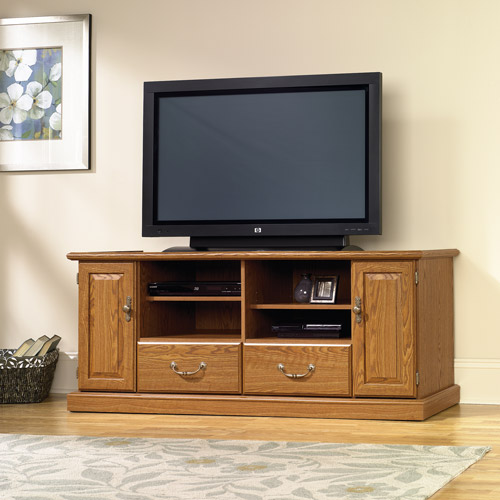 Sauder Orchard Hills Carolina Oak Entertainment Credenza, for TVs up to 55''