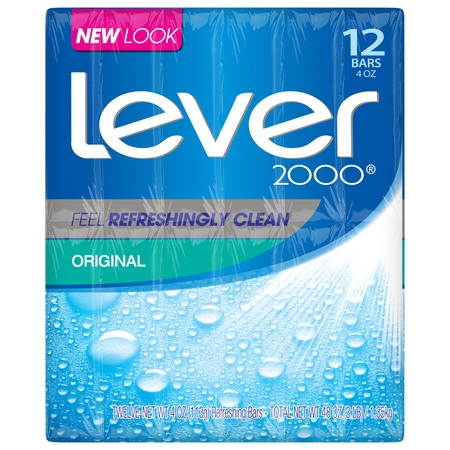 Lever 2000 Bar Soap Original 4 oz, 12 Bar
