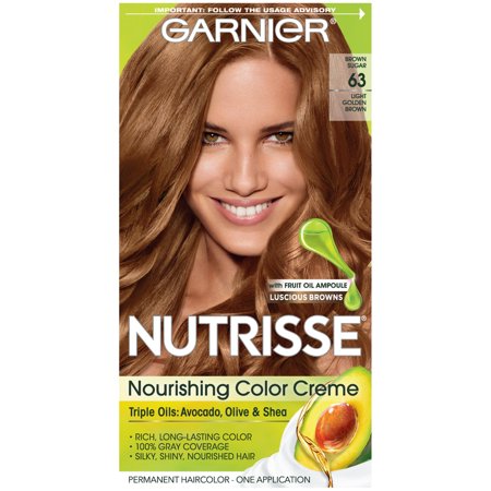 Garnier Nutrisse Nourishing Hair Color Creme (Browns), 63 Light Golden Brown (Brown Sugar), 1 (Best Color Rinse For Natural Hair)