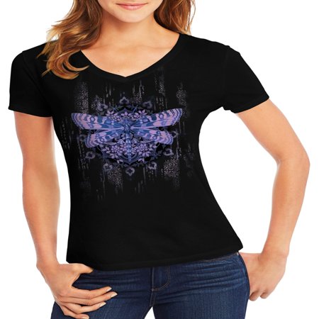 - Women's Short-Sleeve V-Neck Graphic T-Shirt