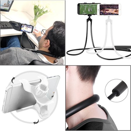 AGOZ Lazy Neck Phone Holder 360° Rotation Adjustable Flexible Mobile Mount Stand Cradle Hang on Bed, Car, Kitchen, Table For iPhone, Samsung Galaxy, Google Pixel, OnePlus, LG,
