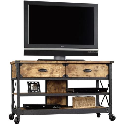 Better Homes and Gardens Rustic Country Antiqued Black/Pine Panel TV Stand for TVs up to 52''