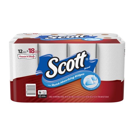 Scott Paper Towels, Choose-A-Sheet, 12 Mega Rolls - Walmart.com