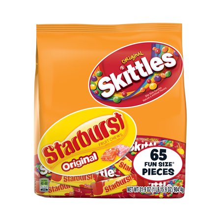 Skittles & Starburst Fruity Candy, Fun Size Variety Mix Bag, 31.9 Ounce