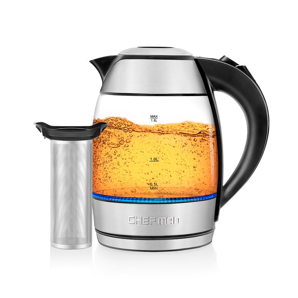 Chefman 1.8 Liter Electric Tea Infuser Glass Kettle [Open Box]
