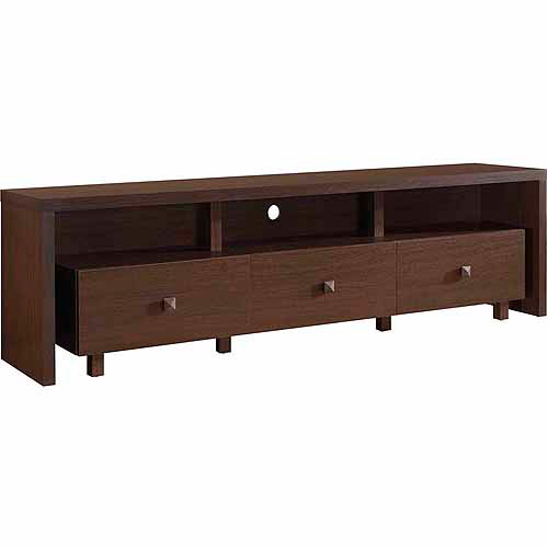 Techni Mobili Light Walnut TV Stand with 3 Drawers for TVs up to 70''