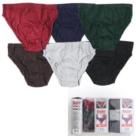 6 Pack Mens Bikinis Briefs Underwear 100% Cotton Solid Knocker Size Medium