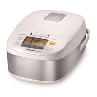 Panasonic 5 Cup (Uncooked) Microcomputer Controlled Rice Cooker (Stainless Steel/White)