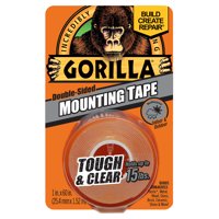Gorilla Mounting Tape, 1" x 60", Clear