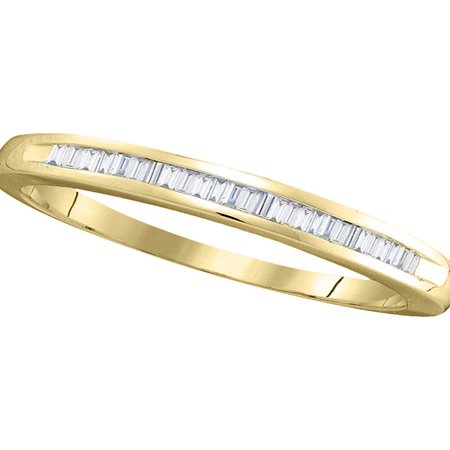 Baguette Diamond Eternity Wedding Band - 14kt Yellow Gold Womens Baguette Diamond Wedding Band Ring 1/4 Cttw Diamond Fine Jewelry Ideal Gifts For Women Gift Set From Heart