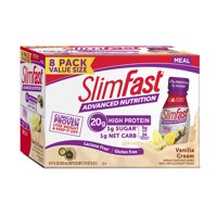 SlimFast Advanced Nutrition High Protein Ready to Drink Meal Replacement Shakes, Vanilla Cream, 11 fl. oz., Pack of 8