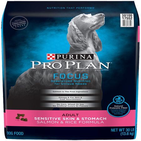 Purina Pro Plan Sensitive Stomach Dry Dog Food; FOCUS Sensitive Skin ...