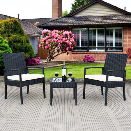 DEAL!!! 3 PS Outdoor Rattan Patio Furniture Set Backyard Garden (Best Deals On Outside Furniture)