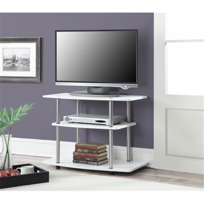 Designs2Go 131020W 3 Tier Tv Stand, White