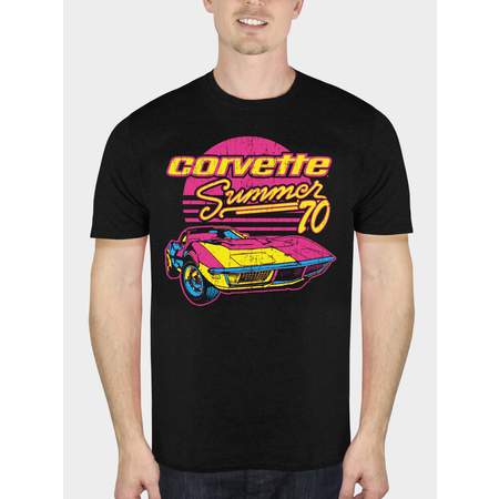 Chevrolet Corvette Men's Retro Summer '70 Short Sleeve Graphic T-Shirt, up to Size