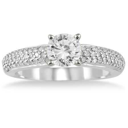 SZUL - AGS Certified 1 1/10 Carat TW Diamond Engagement in 10K White ...