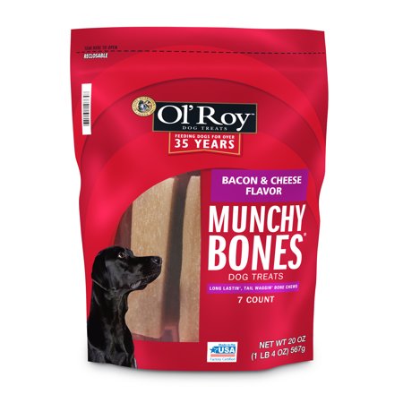 Ol' Roy Munchy Bones Dog Treats, Bacon & Cheese Flavor, 20 oz. (7 (Best Bones For Dogs)