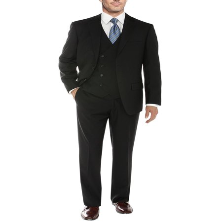 Chevy Blazer Vent - Salvatore Exte Men's Vested Suit 3 Piece 2 Button Blazer Vest Flat Front Pants Black
