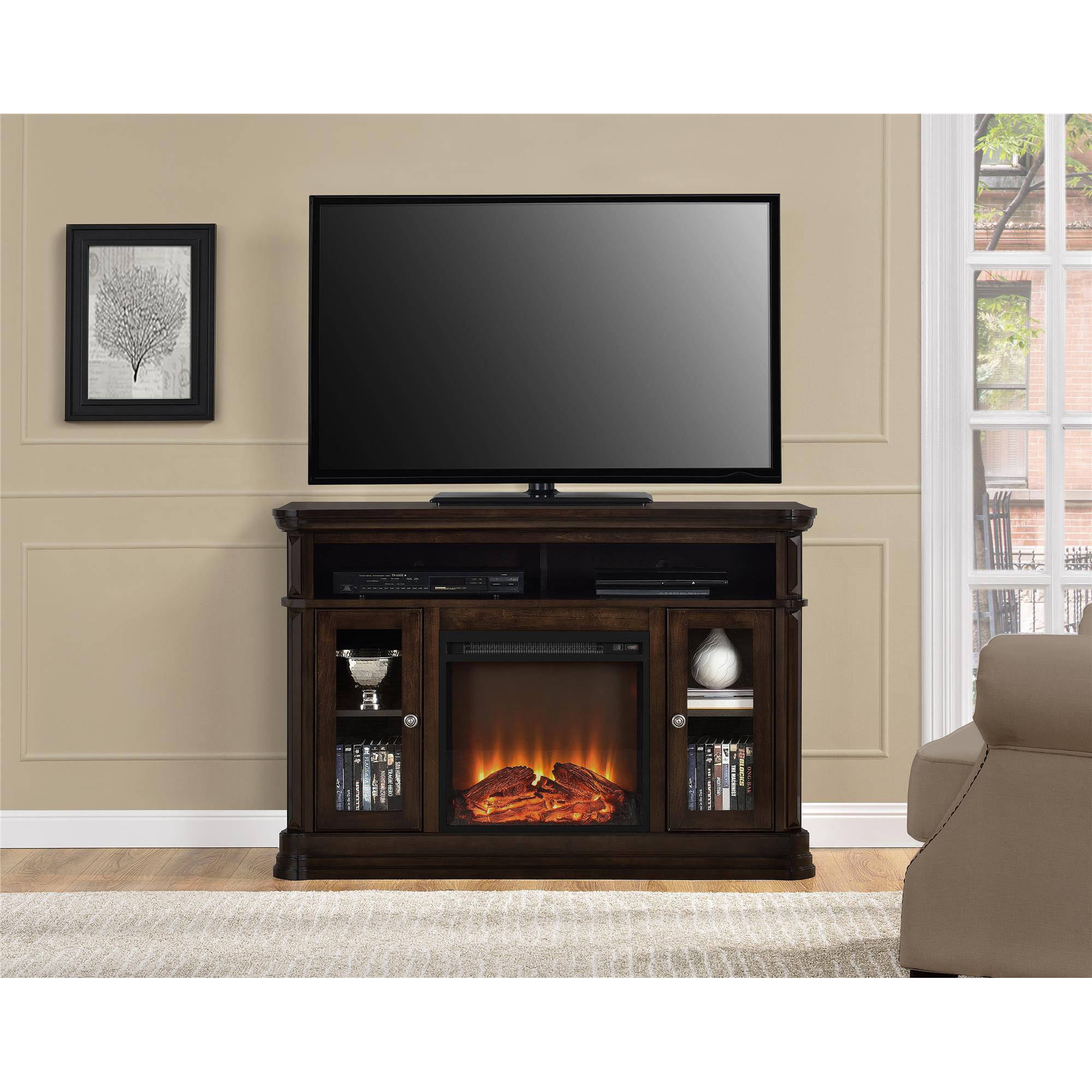 Brooklyn Fireplace TV Console for TVs up to 50'', Espresso